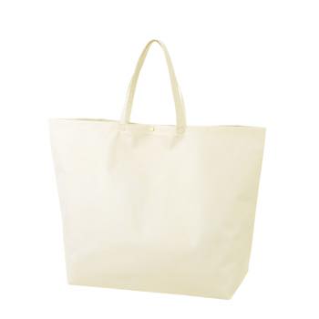 カジュアル不織布トートバッグ 特大 ホワイト　プラホック：白